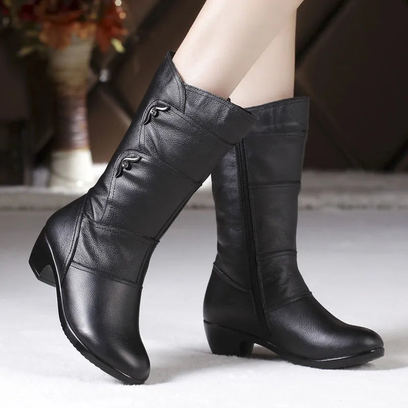 Bota Feminina Couro Legítimo Aurora /Promoção de Outono