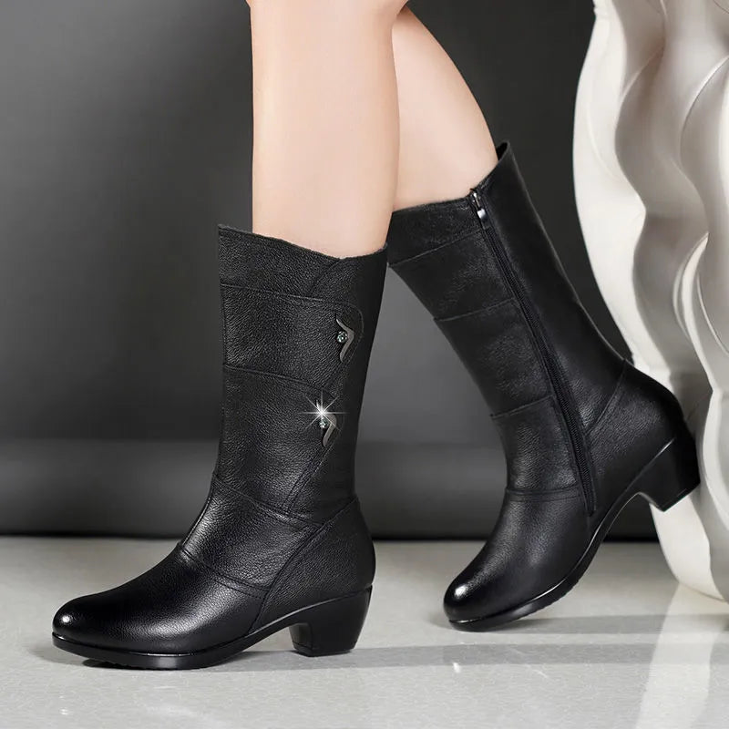 Bota Feminina Couro Legítimo Aurora /Promoção de Outono